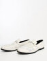 ASOS DESIGN loafers in white floral print with silver snaffle