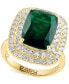 ფოტო #1 პროდუქტის EFFY® Lab Grown Emerald (4-7/8 ct. t.w.) & Lab Grown Diamond (1-1/10 ct. t.w.) Double Halo Ring in 14k Gold
