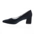 David Tate Creative Womens Black Narrow Leather Slip On Block Heels Shoes