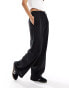 Фото #5 товара Cotton On drawstring straight leg trousers in black linen