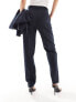 Mango tailored cigarette trousers in navy