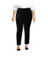 ფოტო #3 პროდუქტის Plus Size Velvet High Rise Pintuck Pencil Ankle Pants