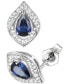 ფოტო #1 პროდუქტის Amethyst (1-7/8 ct. t.w.) & Lab-Grown White Sapphire (1/5 ct. t.w.) Pear Halo Stud Earrings in Sterling Silver (Also in Additional Gemstones)