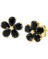 ფოტო #1 პროდუქტის Onyx & Diamond Accent Flower Stud Earrings in 10k Gold