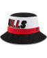 Фото #2 товара Men's White, Black Chicago Bulls Back Half Bucket Hat