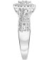 ფოტო #4 პროდუქტის Diamond Round & Baguette Halo Cluster Engagement Ring (1/4 ct. t.w.) in 14k White Gold