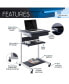 Фото #11 товара Rolling Laptop Cart With Storage, Graphite