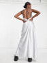 Фото #2 товара COLLUSION seam detailed satin maxi dress in silver