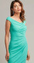 Фото #2 товара $308. Tadashi Shoji Gathered Crepe Sheath Dress in Jasmin Green Size S