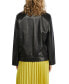 ფოტო #3 პროდუქტის Women's Faux Leather Button Opened Jacket