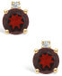 ფოტო #6 პროდუქტის Garnet (3/4 ct. t.w.) and Diamond Accent Stud Earrings in 14K Yellow Gold