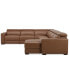 Фото #24 товара Nevio 157" 6-Pc. Leather Sectional with 2 Power Recliners, Headrests and Chaise, Created For Macy's