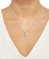 ფოტო #3 პროდუქტის Aquamarine (1/2 ct. t.w.) & Cubic Zirconia 18" Cross Pendant Necklace in Sterling Silver