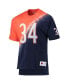 Фото #3 товара Men's Walter Payton Orange, Navy Chicago Bears Retired Player Name and Number Diagonal Tie-Dye V-Neck T-shirt