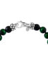 ფოტო #3 პროდუქტის EFFY® Men's Green Tiger Eye & Onyx Bead Bracelet in Sterling Silver