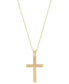 ფოტო #1 პროდუქტის Polished Etched Cross 18" Pendant Necklace in 10k Gold