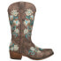 Roper Riley Floral Embroidery Snip Toe Cowboy Womens Brown Casual Boots 09-021-