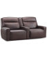 Фото #1 товара Dextan Leather 3-Pc. Sofa with 2 Power Recliners and 1 USB Console, Created for Macy's