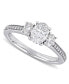 ფოტო #1 პროდუქტის Diamond Oval Three Stone Engagement Ring (1-1/10 ct. t.w.) in 14k White Gold