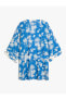 Фото #3 товара Oversize Kimono Viskon Çiçekli Kuşaklı