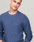 Men's Textured Knit Stripe Crewneck Sweater