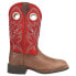 Justin Boots Liberty Water Buffalo Embroidery 11" Wide Square Toe Womens Brown,