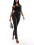 Фото #1 товара Only Emily high waisted rhinestone detail straight leg jeans in washed black