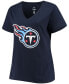 Women's Plus Size Derrick Henry Navy Tennessee Titans Name Number V-Neck T-shirt