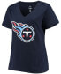 ფოტო #3 პროდუქტის Women's Plus Size Derrick Henry Navy Tennessee Titans Name Number V-Neck T-shirt