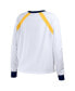 Women's White Distressed Seattle Mariners Raglan Long Sleeve T-shirt