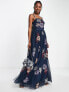 Фото #1 товара Maya all over embellishment cami maxi dress in navy blue