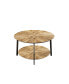 Фото #6 товара Double Layer Round Coffee Table with Metal Legs