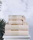 Фото #2 товара Larissa Geometric Embroidered Jacquard Border Cotton 4-Pc. Bath Towel Set