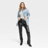 Фото #2 товара Women's High-Rise Faux Leather 90's Straight Jeans - Universal Thread