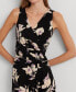 ფოტო #3 პროდუქტის Women's Floral Surplice Jersey Sleeveless Dress
