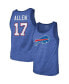 Фото #1 товара Men's Threads Josh Allen Royal Buffalo Bills Name & Number Tri-Blend Tank Top