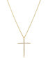 ფოტო #1 პროდუქტის Pavé Cross Pendant Necklace, 18" + 2" Extender