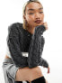 Фото #1 товара Stradivarius STR cropped cable knit jumper in washed grey