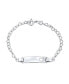 ფოტო #1 პროდუქტის Delicate Petite Name Bar Plated Heart ID Identification Bracelet Silver Sterling For Small Wrists 6 Inch