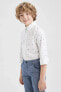 Erkek Çocuk Keten Görünümlü Uzun Kollu Gömlek Z2800a623sm