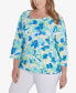 Plus Size Feeling The Lime 3/4 Sleeve Top