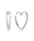 ფოტო #2 პროდუქტის Crystal Heart Large Matrix Hoop Earrings