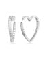 Фото #2 товара Crystal Heart Large Matrix Hoop Earrings