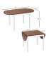 Фото #3 товара 55" Solid Wood Kitchen Table, Drop Leaf Tables for Small Spaces, Folding Dining Table, Brown