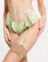 Фото #2 товара ASOS DESIGN Jemma lace and satin ruched suspender belt with in sage