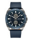 Men's Dress Sport Blue Dark Genuine Leather Watch 43mm