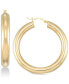 ფოტო #1 პროდუქტის Polished Hoop Earrings in 18k Gold over Sterling Silver