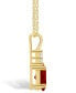 Фото #3 товара Macy's garnet (1-1/2 Ct. T.W.) and Diamond (1/10 Ct. T.W.) Pendant Necklace in 14K Yellow Gold