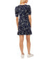 ფოტო #2 პროდუქტის Women's Printed Puff-Sleeve Pullover Knit Dress