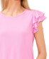 Фото #3 товара Women's Ruffled Flutter-Sleeve Short Sleeve Knit Top